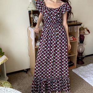 Vintage Custom Made Dress By Helene Long W/ Ruffle